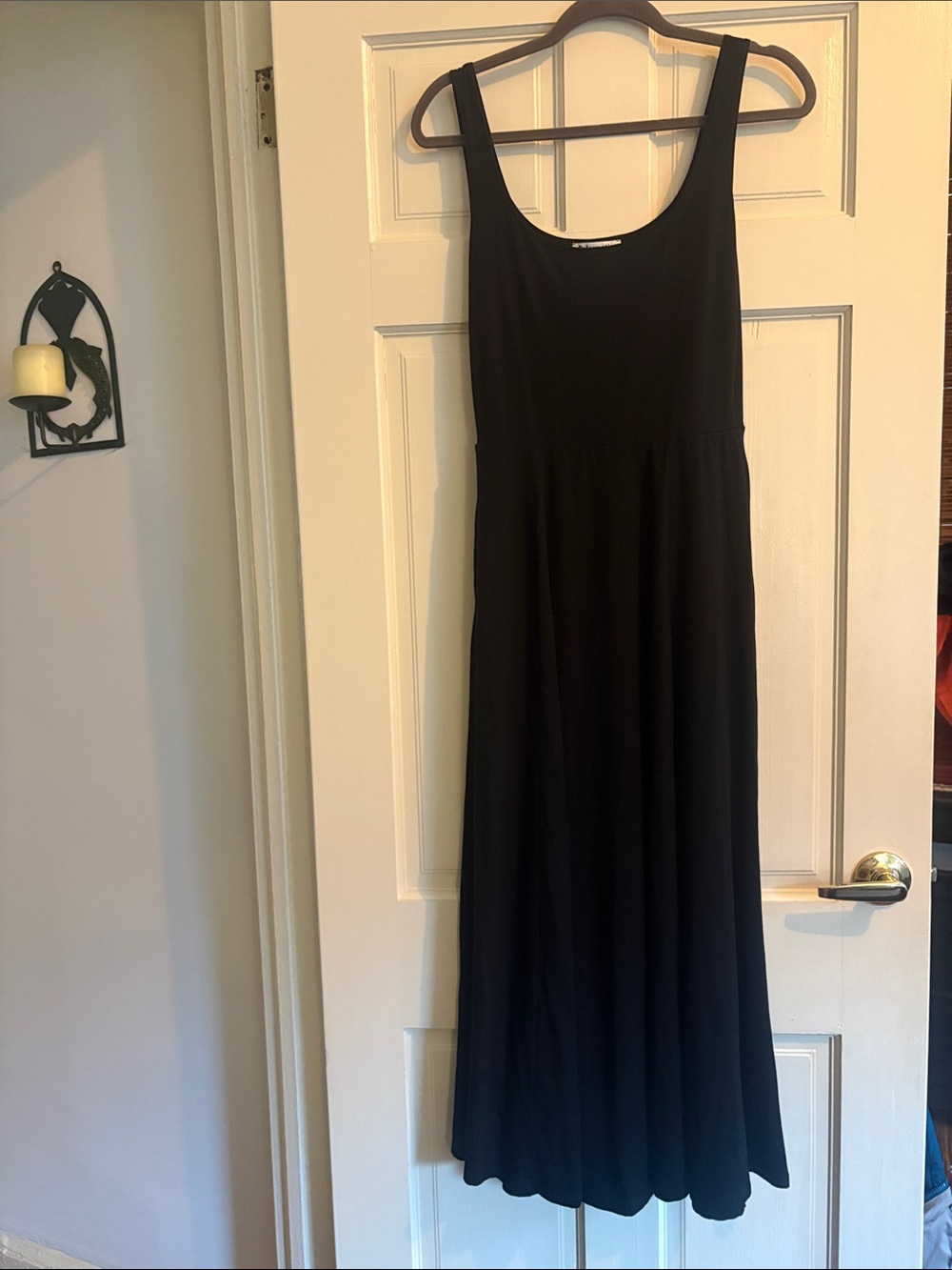Reformation Black Scoop Neck Dress with slit